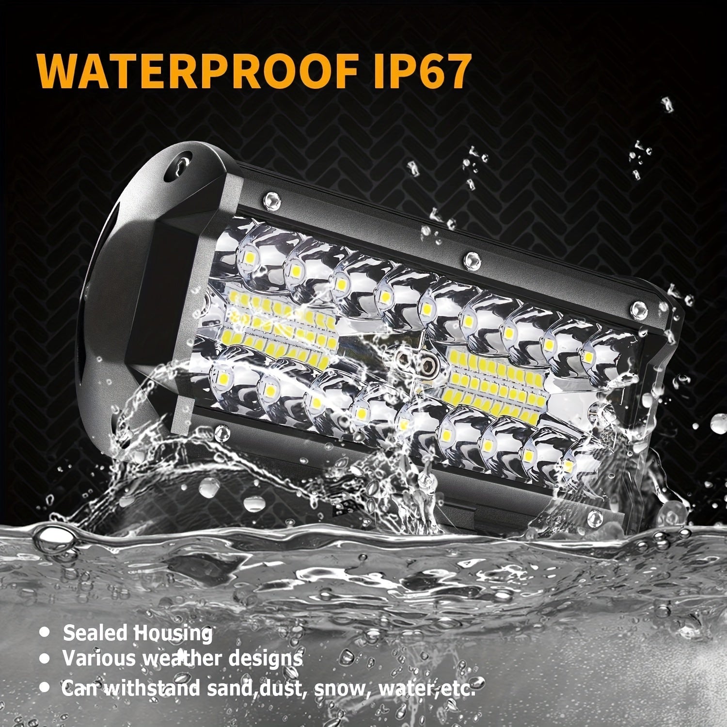 4 Pack Of 120W 12000lm LED Work Light Bar, Led Fog Light 7 Inch Off Road Light Waterproof Die-Casting Aluminum Alloy Shell For Jeep Boat UTV Truck ATV
