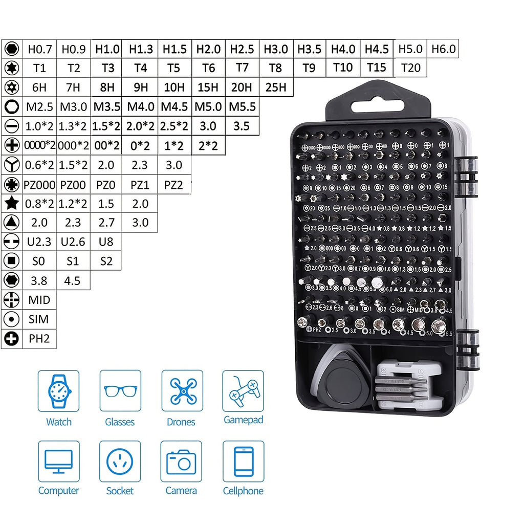115 In1 Precision Screwdriver Set Small Screwdriver Bit Set For DIY Electronic Repairs-Computer Repair Tool Kit , , Repairing Tools With Case