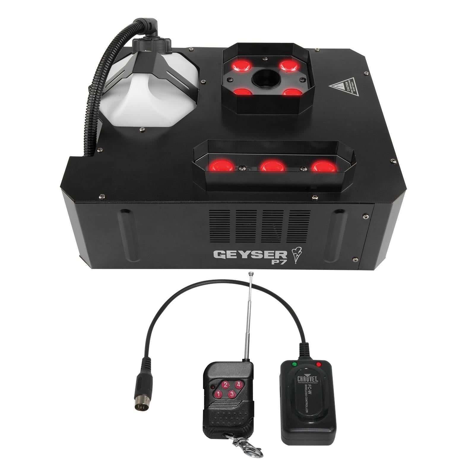 Chauvet DJ Geyser P7 RGBA+UV Pyrotechnic-Like Fog Machine with Multi-Purpose Padded Utility Case Package