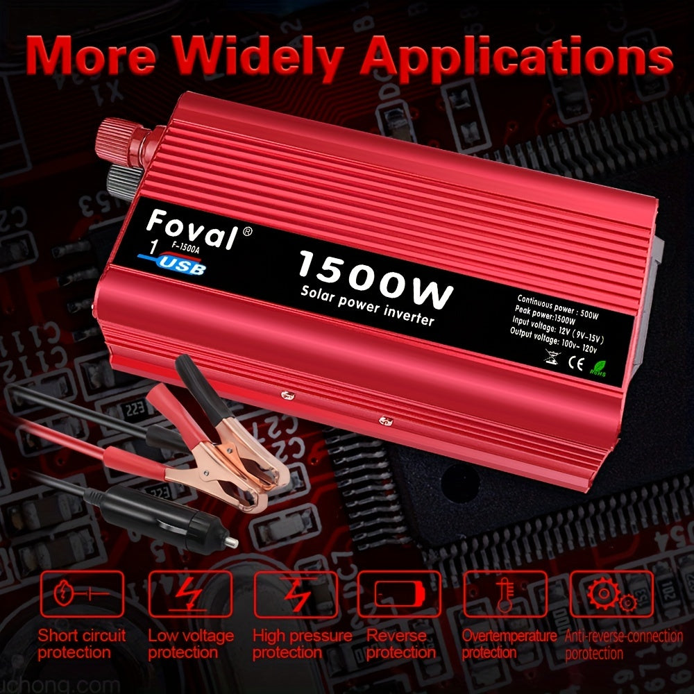 Car Vehicle Power Inverter 500W/1500W DC 12V To AC 110V 120V Converter 1 USB
