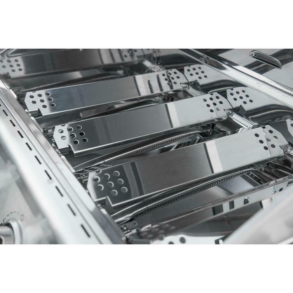Propane Grill 48000 BTU 4-Burner Heat Thermometer Warming Rack  Steel