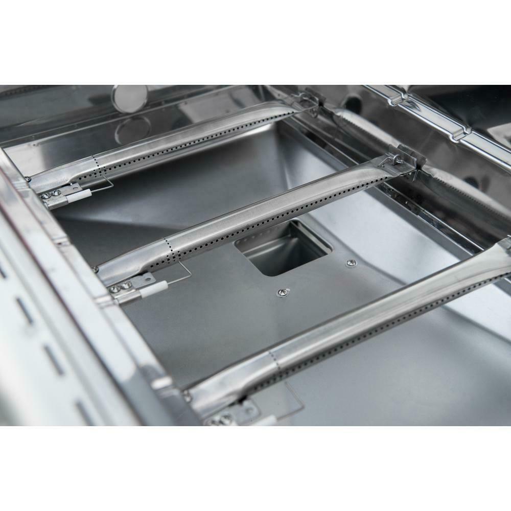 Propane Grill 48000 BTU 4-Burner Heat Thermometer Warming Rack  Steel