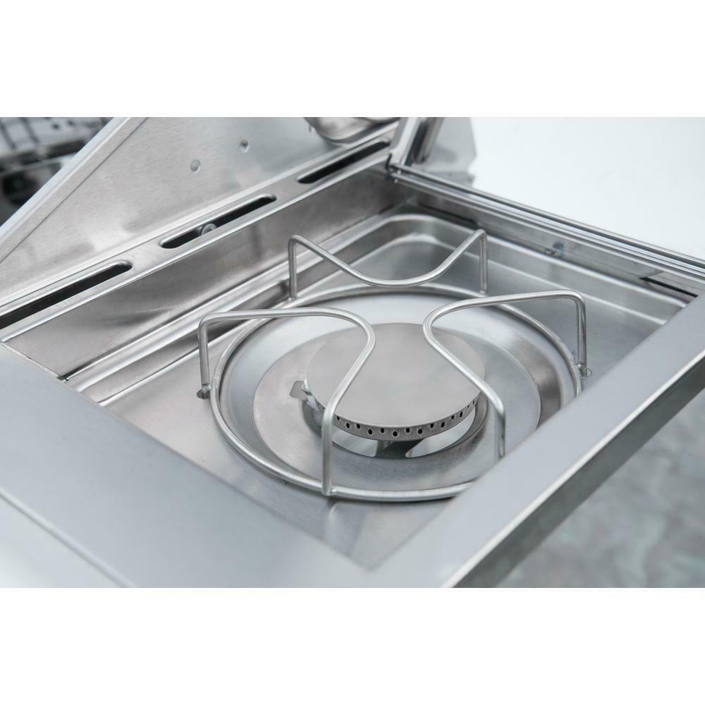 Propane Grill 48000 BTU 4-Burner Heat Thermometer Warming Rack  Steel