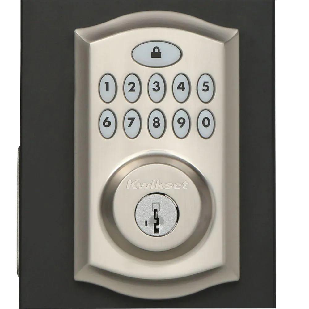 SmartCode 913 Satin Nickel Single Cylinder Electronic Deadbolt Featuring SmartKey Security