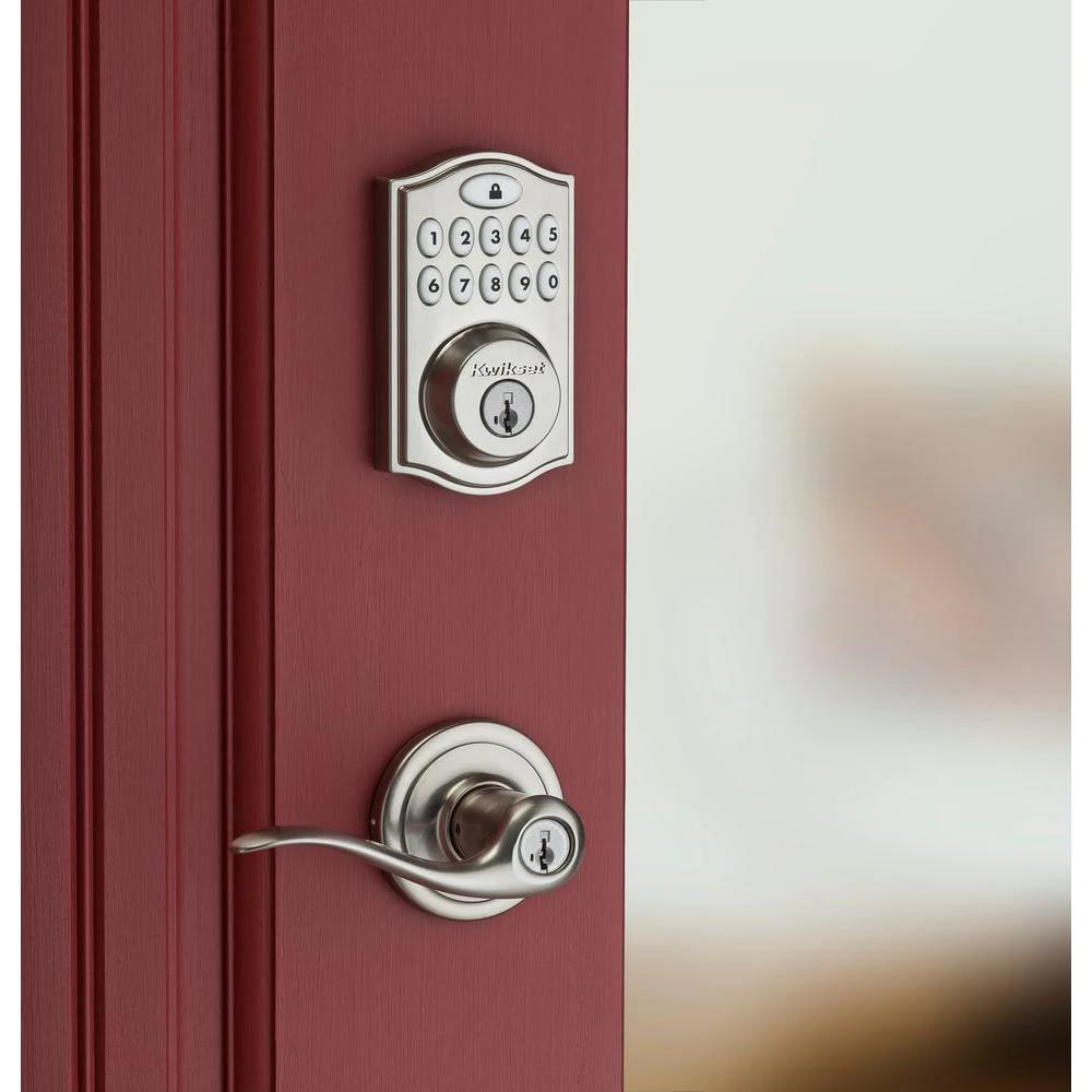 SmartCode 913 Satin Nickel Single Cylinder Electronic Deadbolt Featuring SmartKey Security