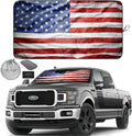 Autoamerics 1-Piece Windshield Sun Shade Grunge American Flag - 3 USA  - Foldable Car Front Window Sunshade for Most Sedans SUV Truck - Blocks Max UV Rays and Keeps Your Vehicle Cool - X-Large