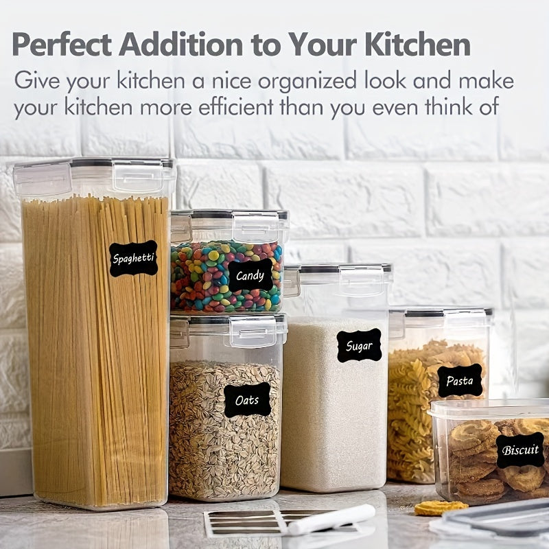 Organize Your Kitchen Pantry With This 4/7-Piece Airtight Food StoraContainer Set - BPA Free, Dishwasher Safe, And Includes Labels!