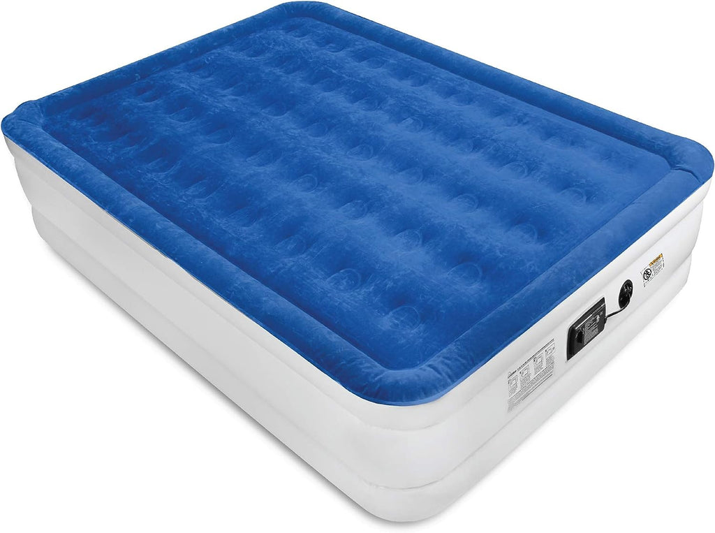 SoundAsleep Dream Series Luxury Air Mattress with ComfortCoil Technology &amp; Built-in High Capacity Pump for Home &amp; Camping- Double Height, Adjustable, Inflatable Blow Up, Portable - Queen Size