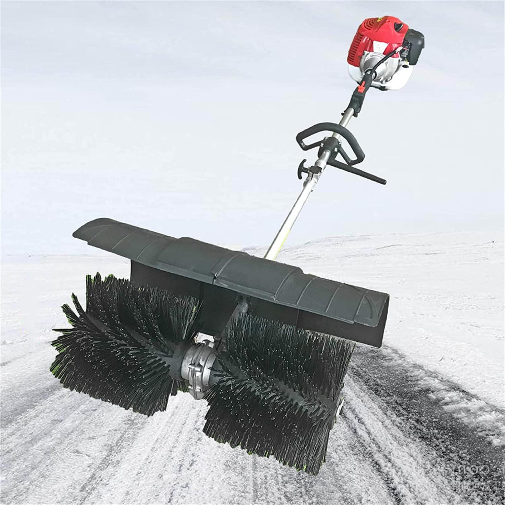 DNYSYSJ 2-Cycle Engine Handheld Gas Powered Broom,52cc Walk Behind Sweeper for Lawn Care Driveways 2.3HP, 1700W