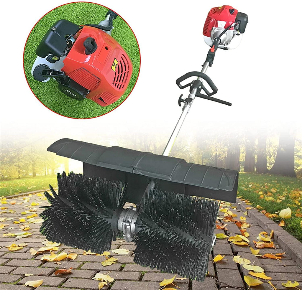 DNYSYSJ 2-Cycle Engine Handheld Gas Powered Broom,52cc Walk Behind Sweeper for Lawn Care Driveways 2.3HP, 1700W