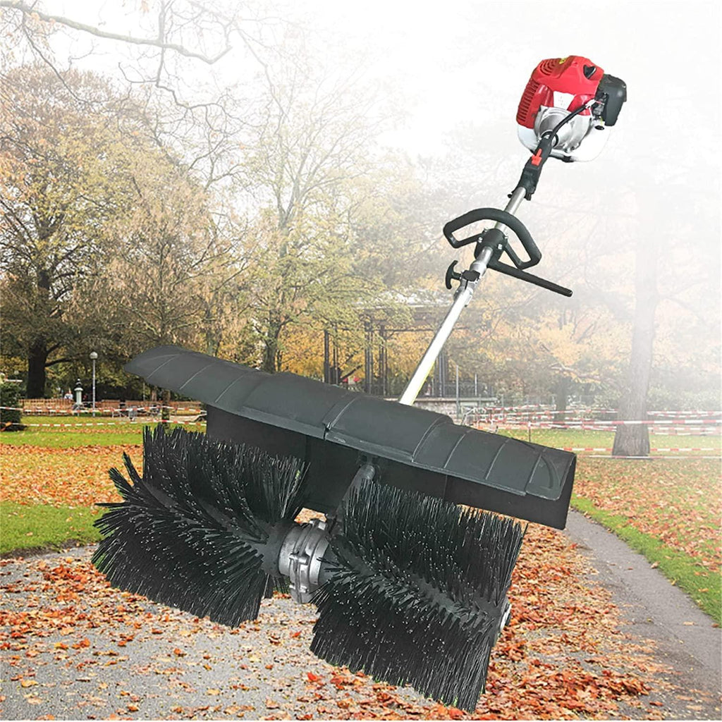 DNYSYSJ 2-Cycle Engine Handheld Gas Powered Broom,52cc Walk Behind Sweeper for Lawn Care Driveways 2.3HP, 1700W