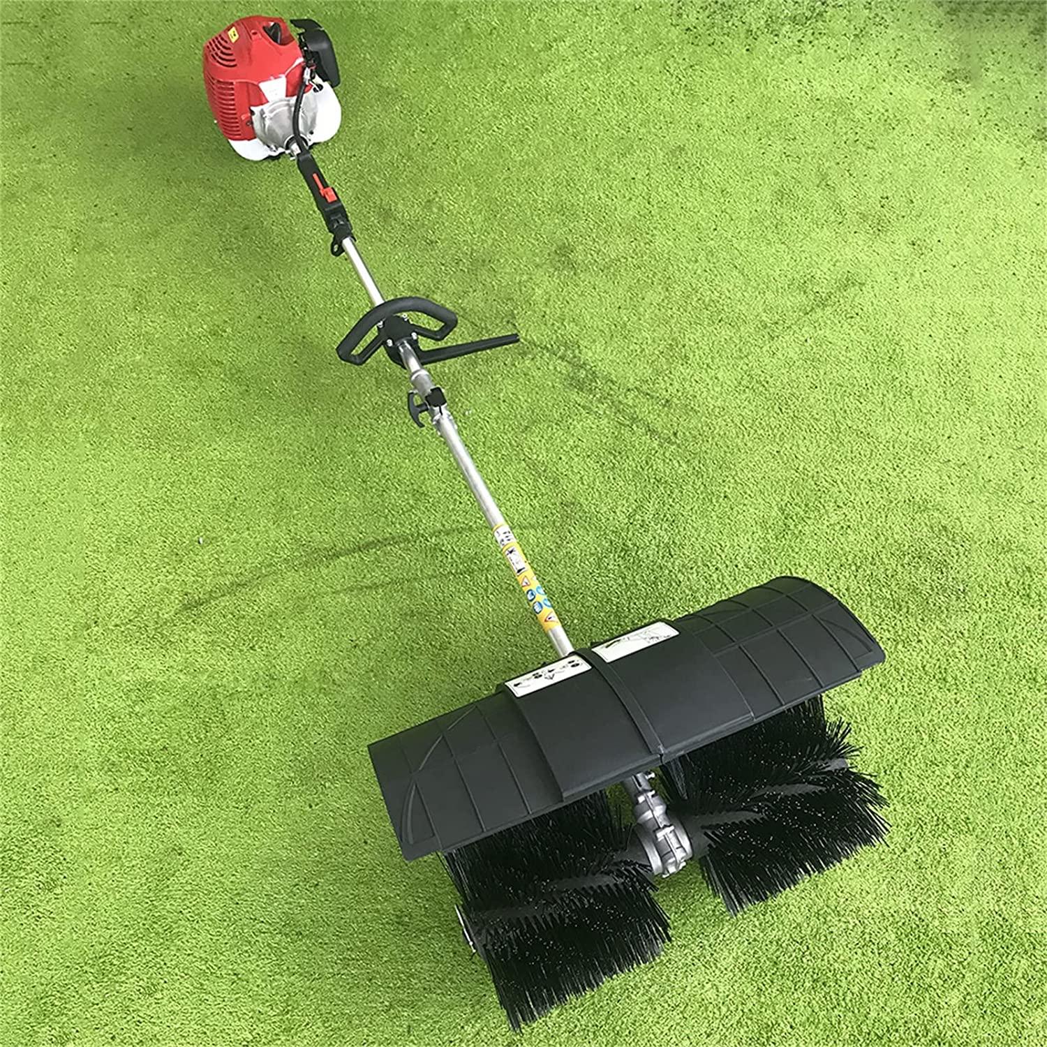 DNYSYSJ 2-Cycle Engine Handheld Gas Powered Broom,52cc Walk Behind Sweeper for Lawn Care Driveways 2.3HP, 1700W