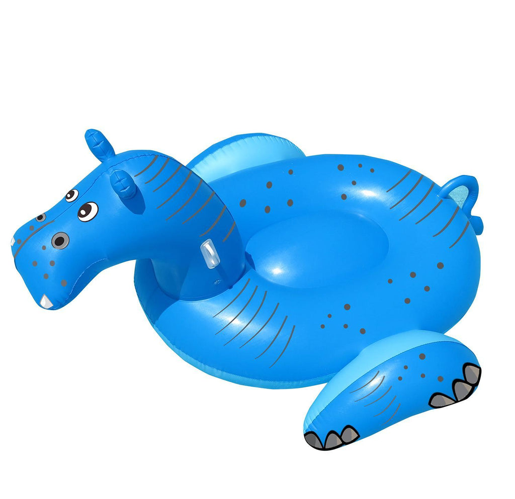 8' water sports inflatable giant hippopotamus swimming pool ride-on lounger