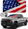 Autoamerics 1-Piece Windshield Sun Shade Grunge American Flag - 4 USA  - Foldable Car Front Window Sunshade for Most Sedans SUV Truck - Blocks Max UV Rays and Keeps Your Vehicle Cool - Large