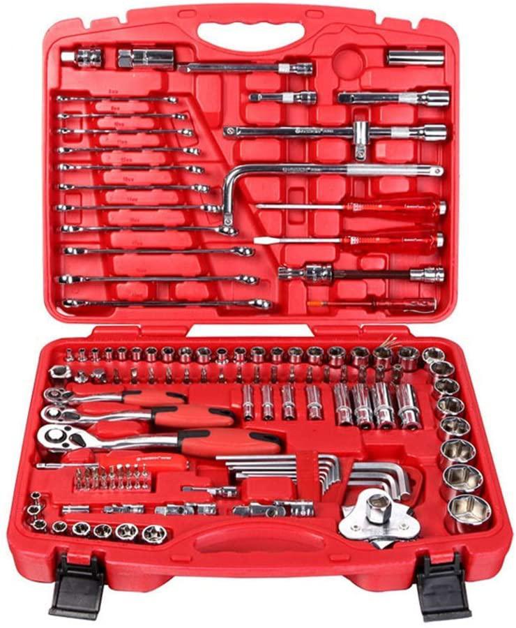 PENFU Wrench Auto Repair Kit 126 Mirror Socket Set Auto Repair Tools Combination Wrench Set Mechanics Tool Set Hand Repair Tool
