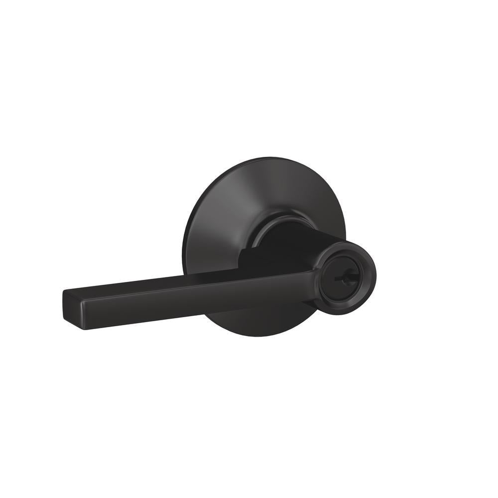 Latitude Matte Black Keyed Entry Door Lever