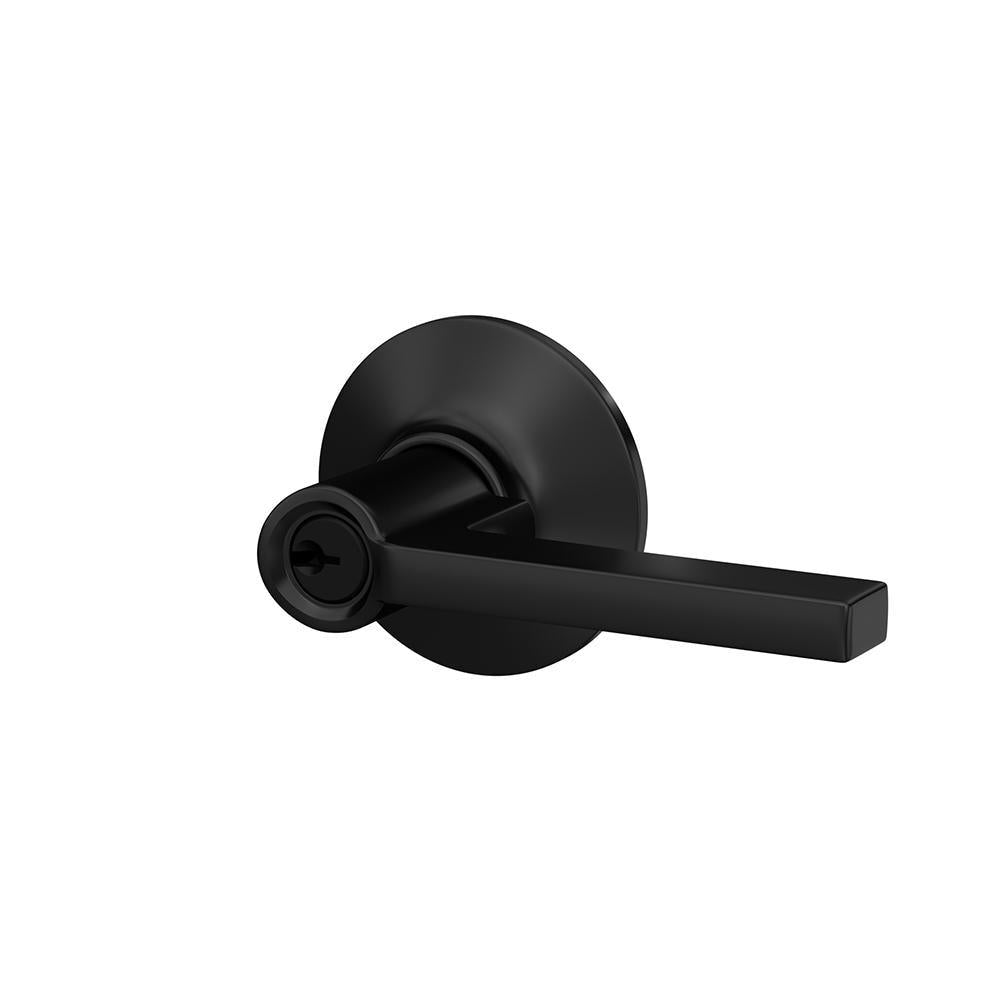 Latitude Matte Black Keyed Entry Door Lever