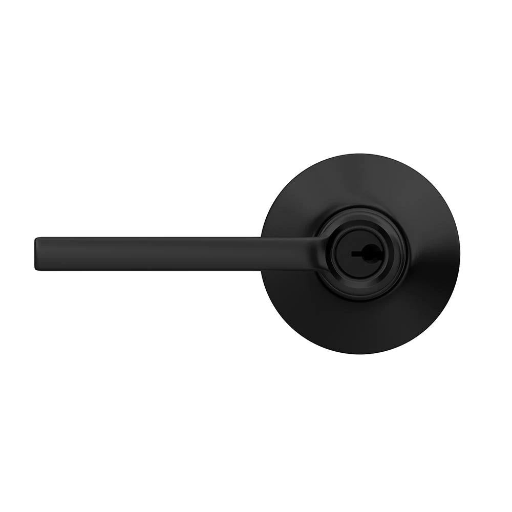 Latitude Matte Black Keyed Entry Door Lever
