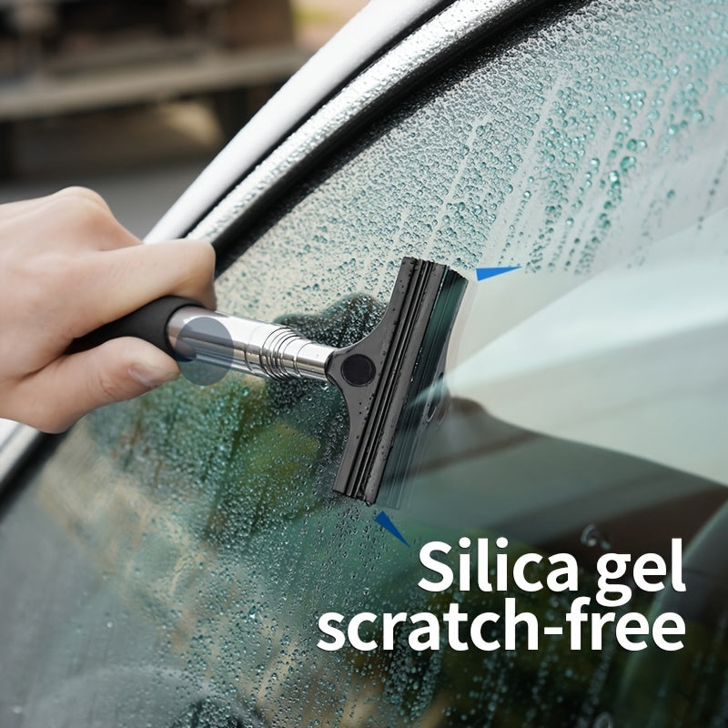 Portable Rearview Mirror Wiper Retractable Car Window Cleaning Brush With SponCleaner Remover