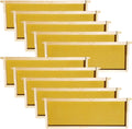 Hoover Hives - Medium Frames & Foundations (100 Pack) - Langstroth Beehive Wooden Frames, Natural Honey Colored Food Grade Plastic Foundations Dipped in Natural Beeswax