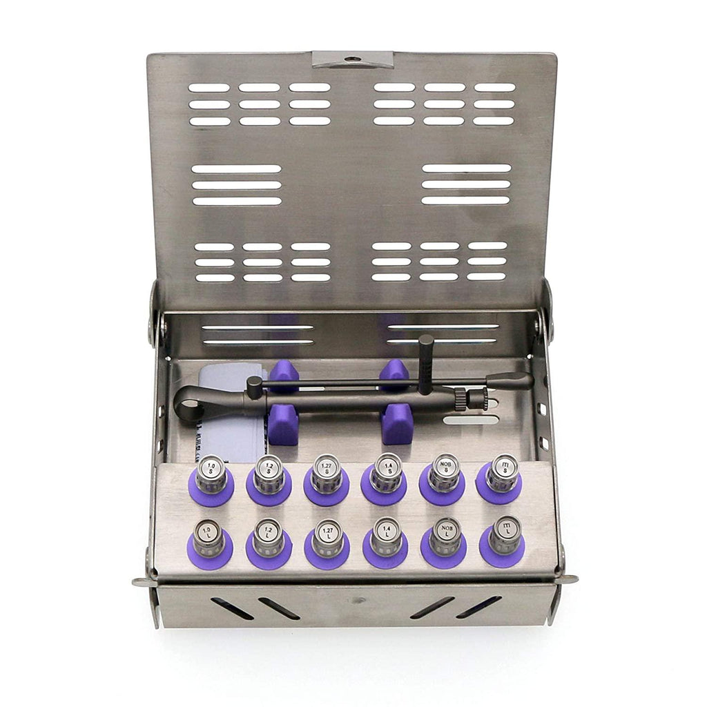 Dental Implant Torque Wrench Ratchet 12Pcs Drivers &amp; 1Pc Wrench Kit Box (Tiantian)