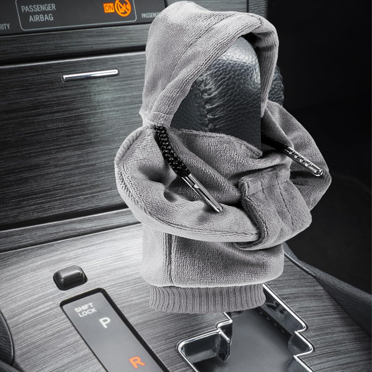ZHSMS Gear Shift Cover, Universal Shift Knob Cover, Funny Sweater Hoodie for Gearshift, 4.7 Inch Car Shifter Stick Protector Decoration (Purple Grey)