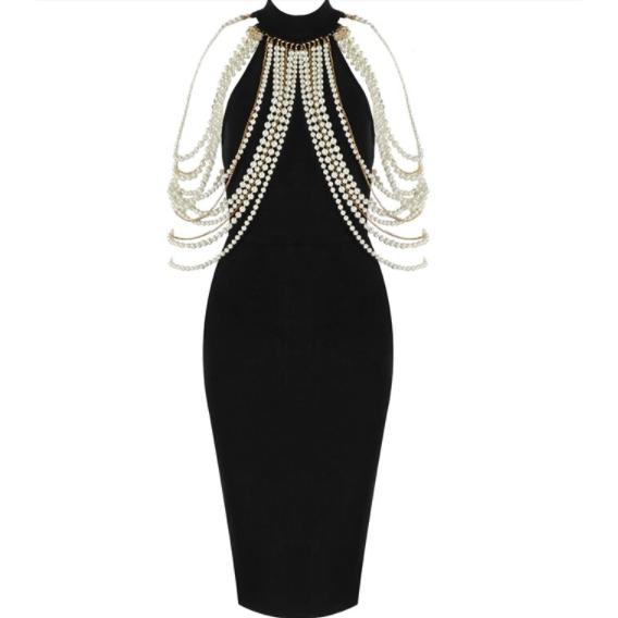 sleeveless beading sexy ladies dress
