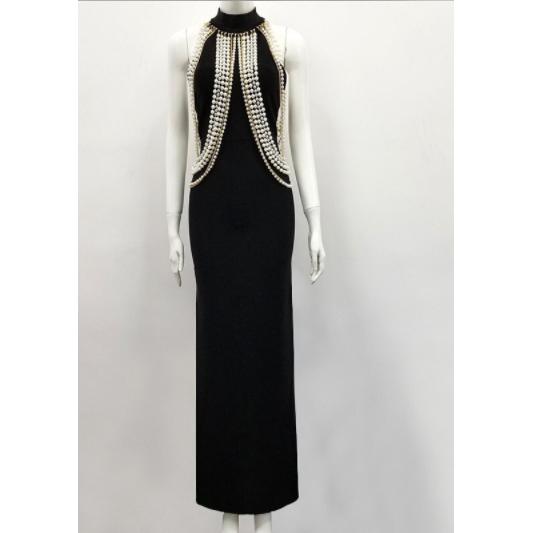 sleeveless beading sexy ladies dress