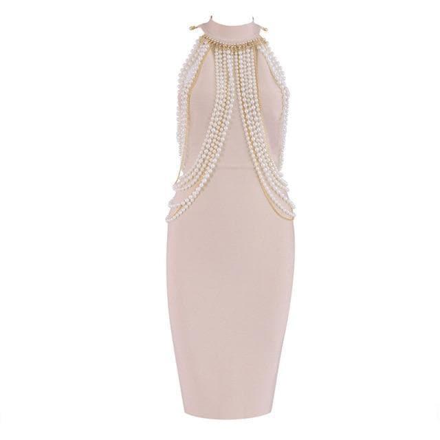 sleeveless beading sexy ladies dress