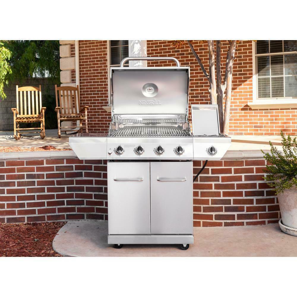 Propane Gas Grill 46 in. H 4-Burner Freestanding/Cart Style  Steel