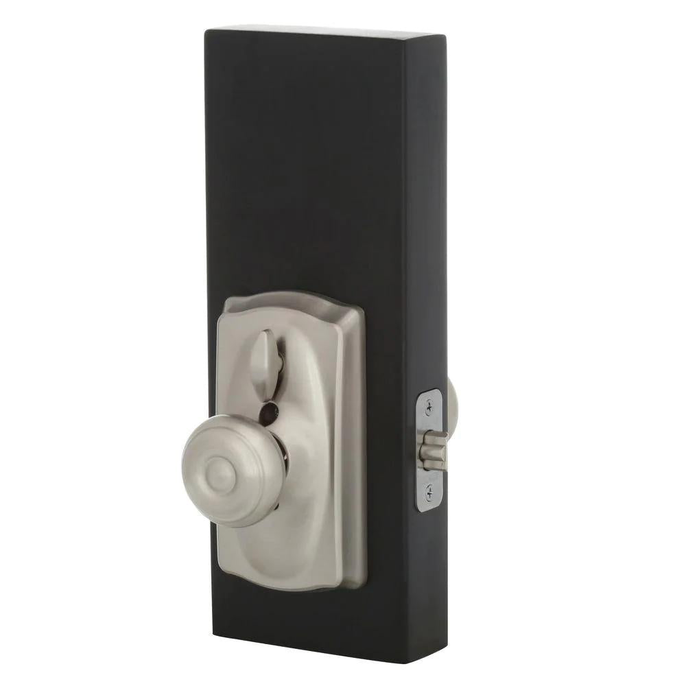 Camelot Satin Nickel Electronic Door Lock with Georgian Door Knob Featuring Flex Lock