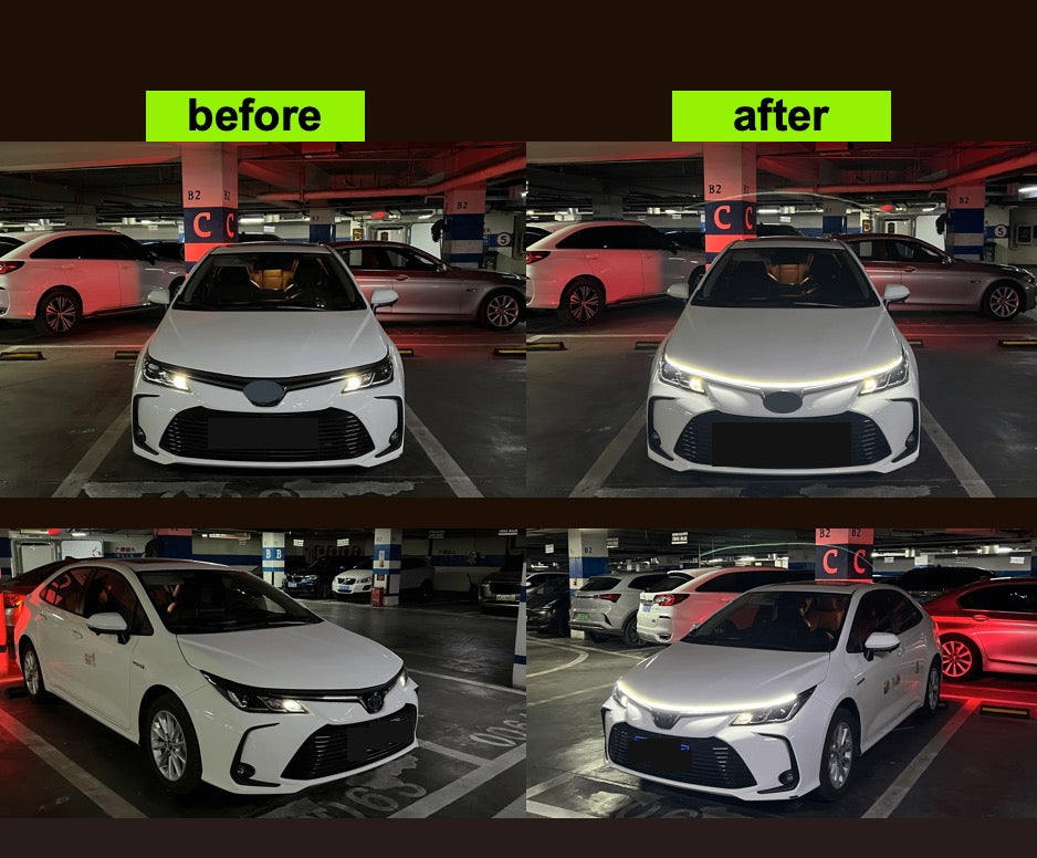Upgrade Your Vehicle with a Universal 12V, 10W Start-Scan Car LED Hood Light Dynamic Daytime Running Light!