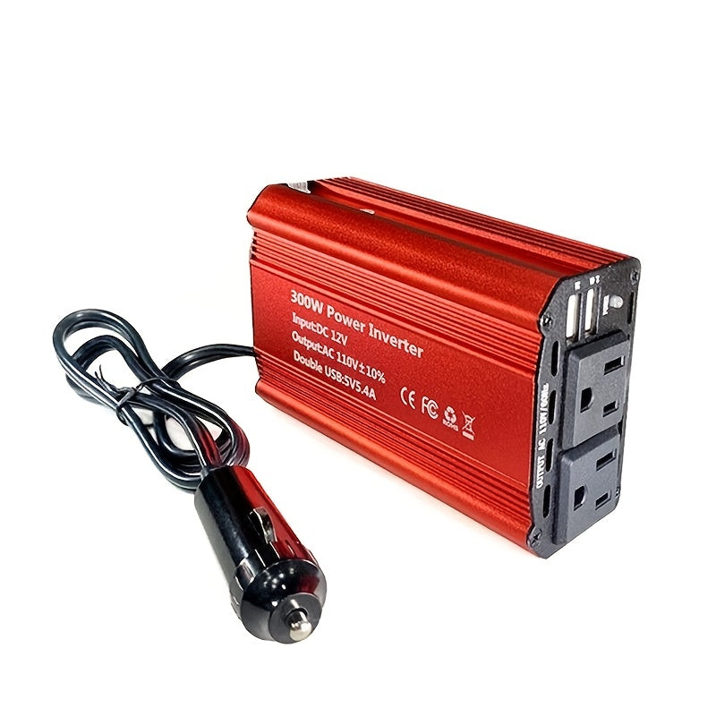 300W Power Inverter DC 12V To 110V AC Car Inverter With 5V 2.4A+3A And 2USB Car Adapters