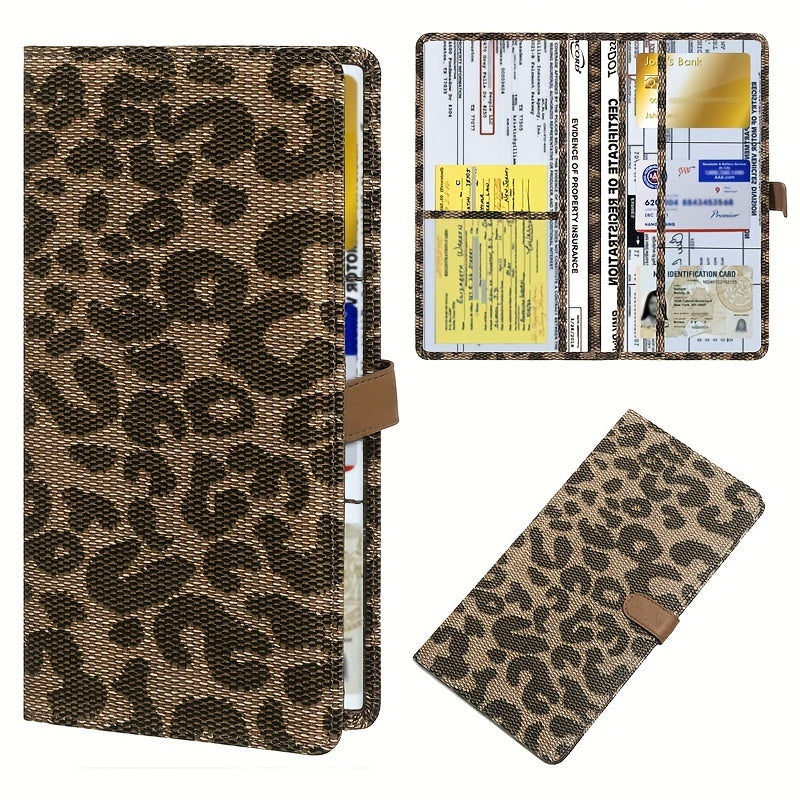 Car Registration &amp; Insurance Card Holder For Women And Men, Auto Glove Box Organizer Document Wallet Faux Leather Manual Folder