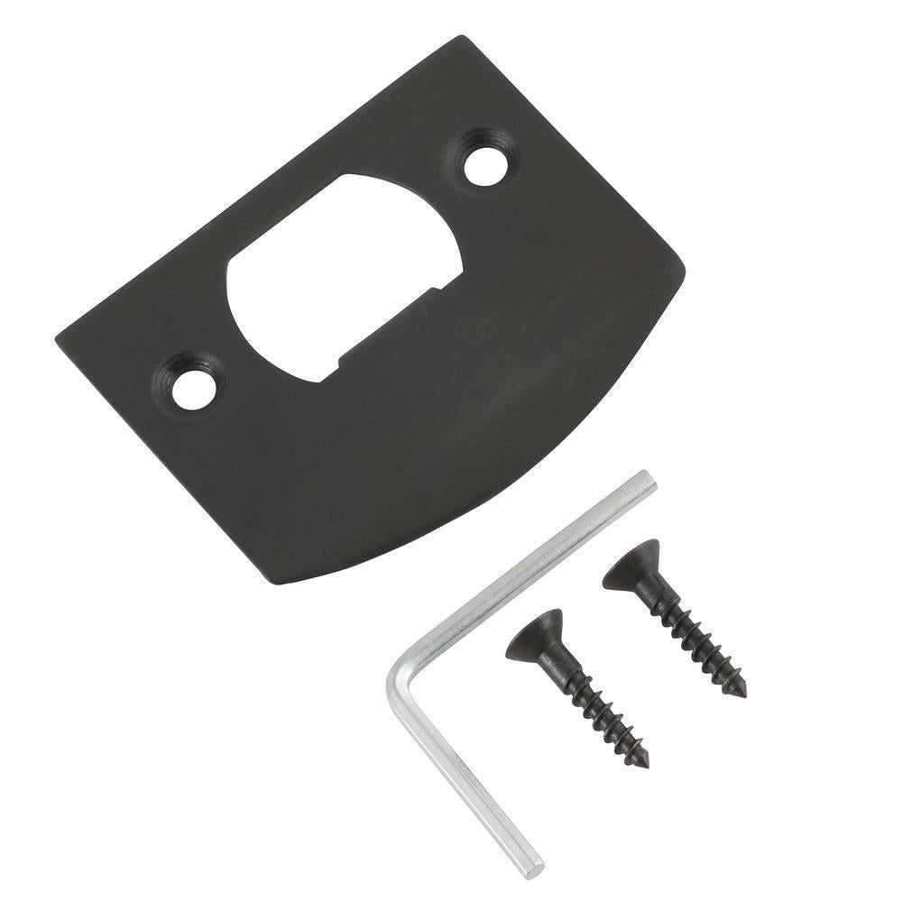 York Plate 2-3/8 in. Backset Oil-Rubbed Bronze PassaHall/Closet Black Porcelain Door Knob