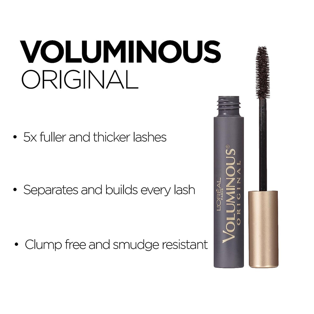 L’Oreal Paris Makeup Voluminous Original Volume Building Mascara, Black Brown, 0.28 fl; oz.