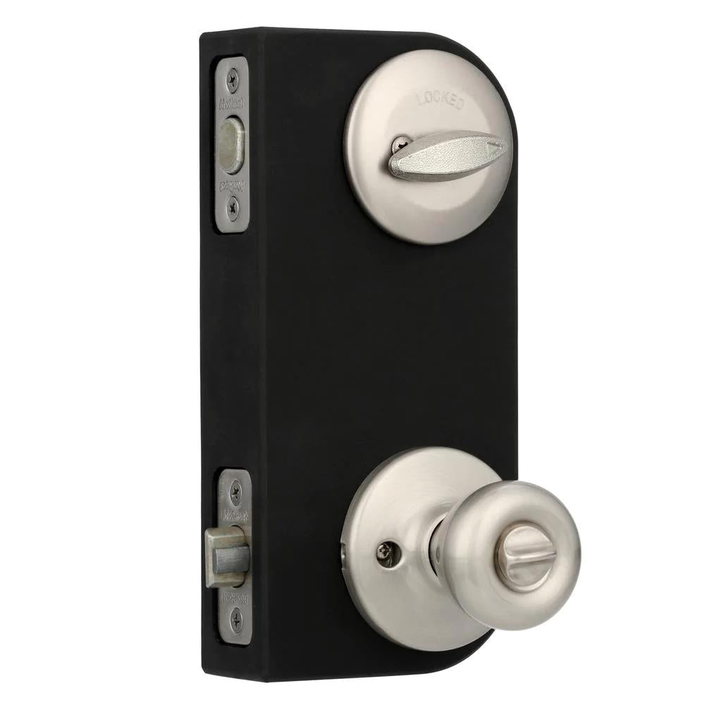 Tylo Satin Nickel Door Knob Combo Pack Featuring SmartKey Security with Microban Antimicrobial Technology