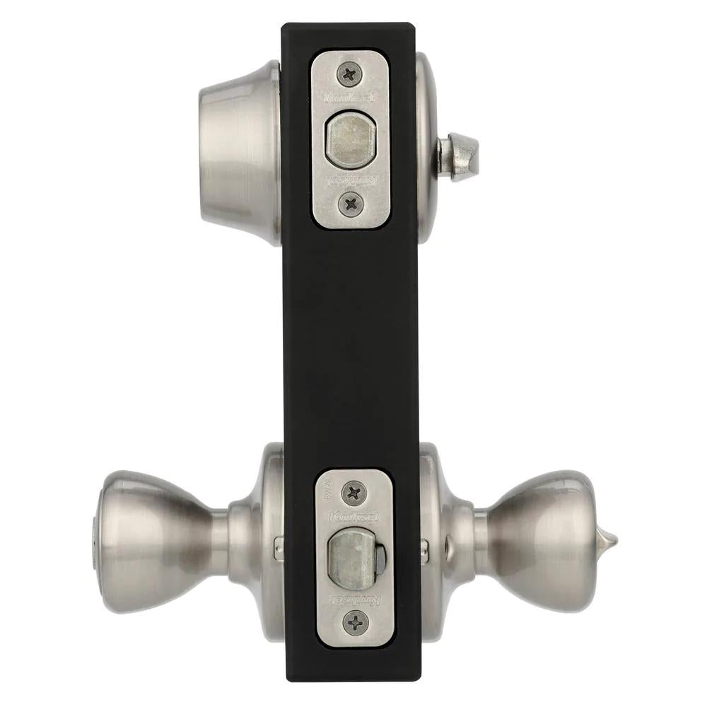 Tylo Satin Nickel Door Knob Combo Pack Featuring SmartKey Security with Microban Antimicrobial Technology