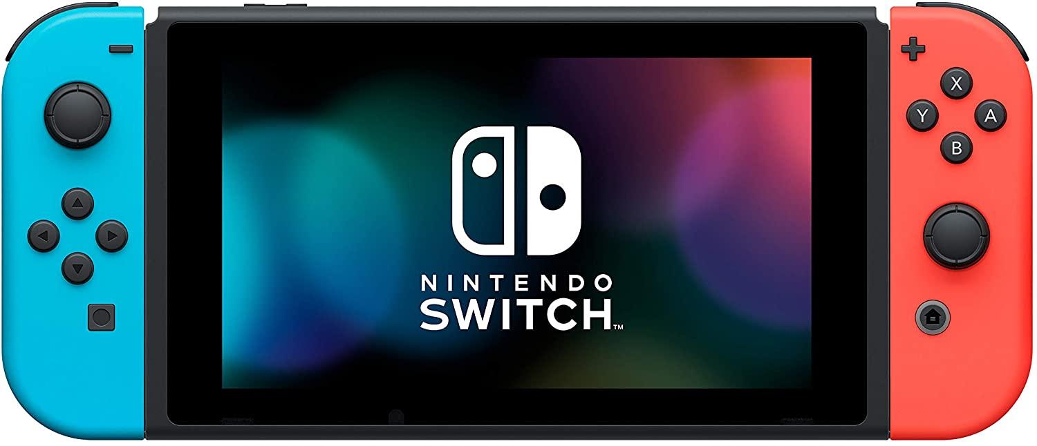 Nintendo Switch with Neon Blue and Neon Red Joy‐Con