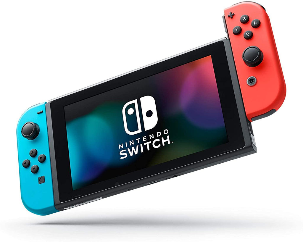 Nintendo Switch with Neon Blue and Neon Red Joy‐Con
