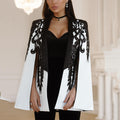 Leisure print Round Collar Cloak