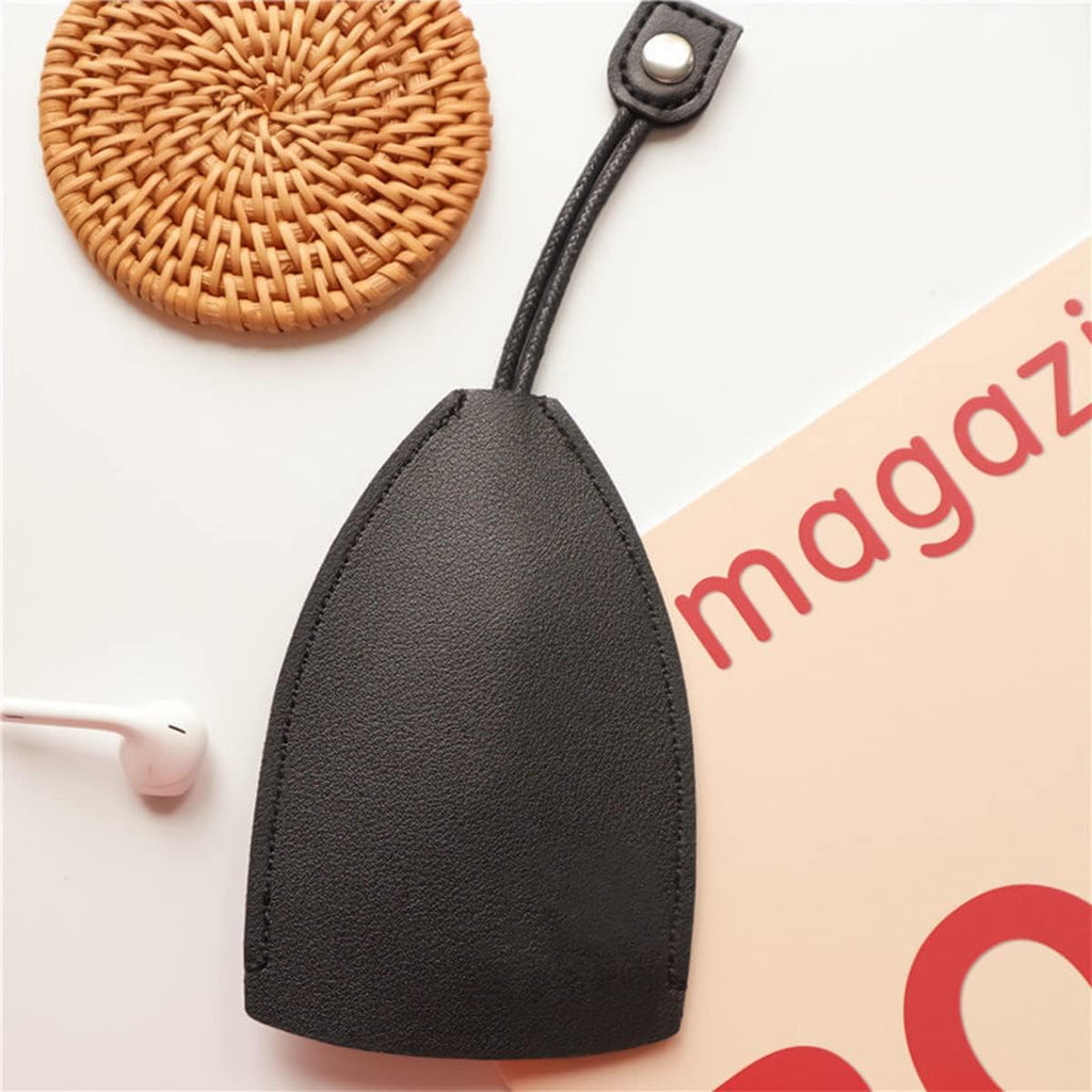 Car Key Case, 2PCS Creative Pull-Out Key Sleeve Keychain Bags, PU Leather Large-Capacity Protective Key Holder Hook (Black)
