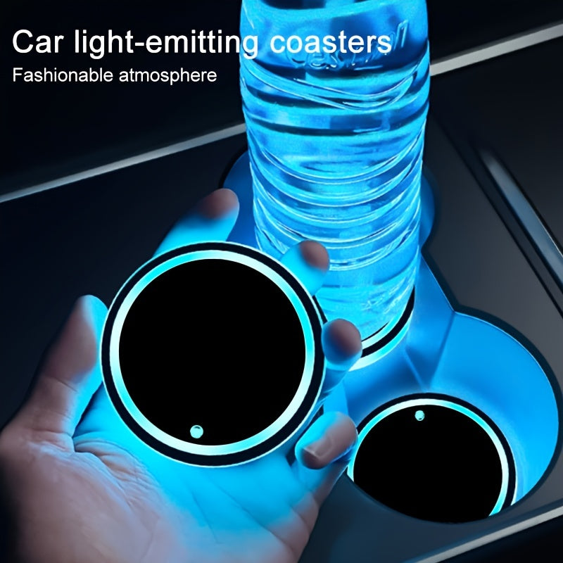 Light Up Your Car With Colorful Smart Luminous Water Coaster Atmosphere Lights!
