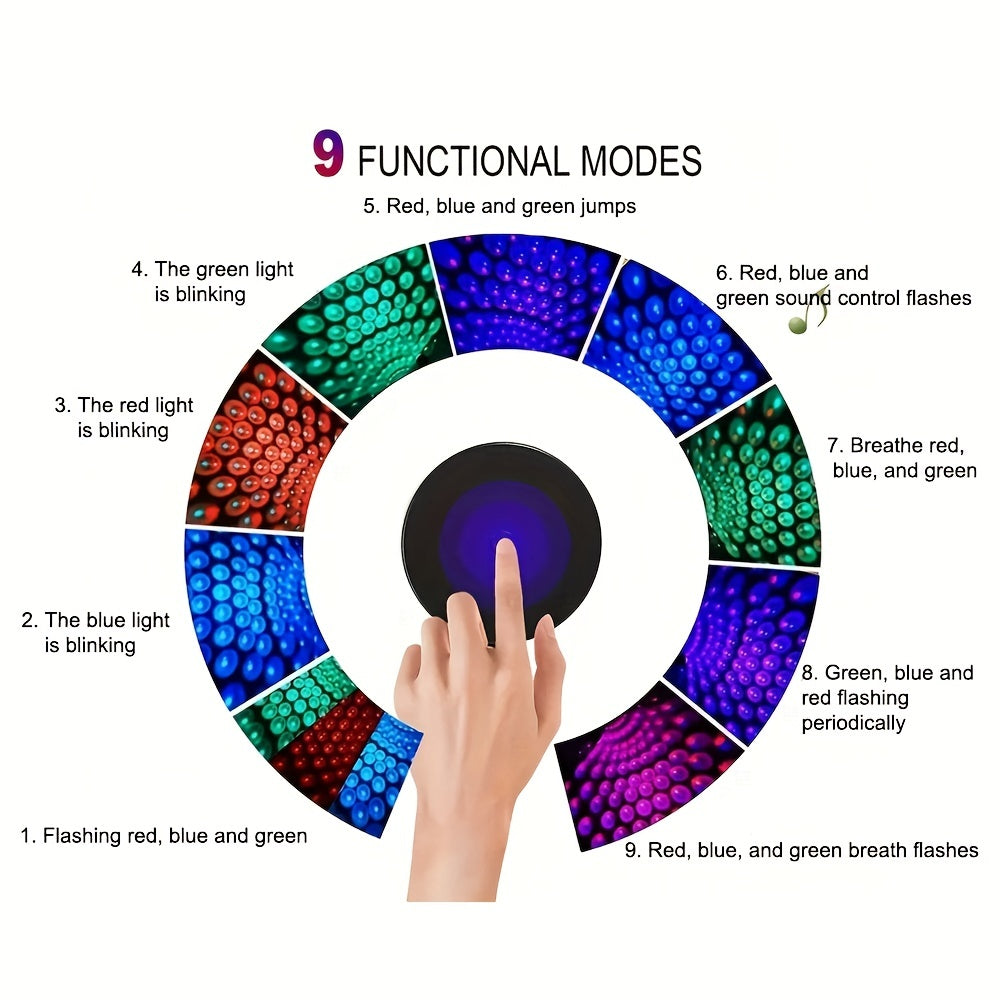 USB Music Rhythm Magic StaEffect Projection Lamp LED Party Disco StaLight Romantic Atmosphere LED Light For Cars Bedrooms Parties