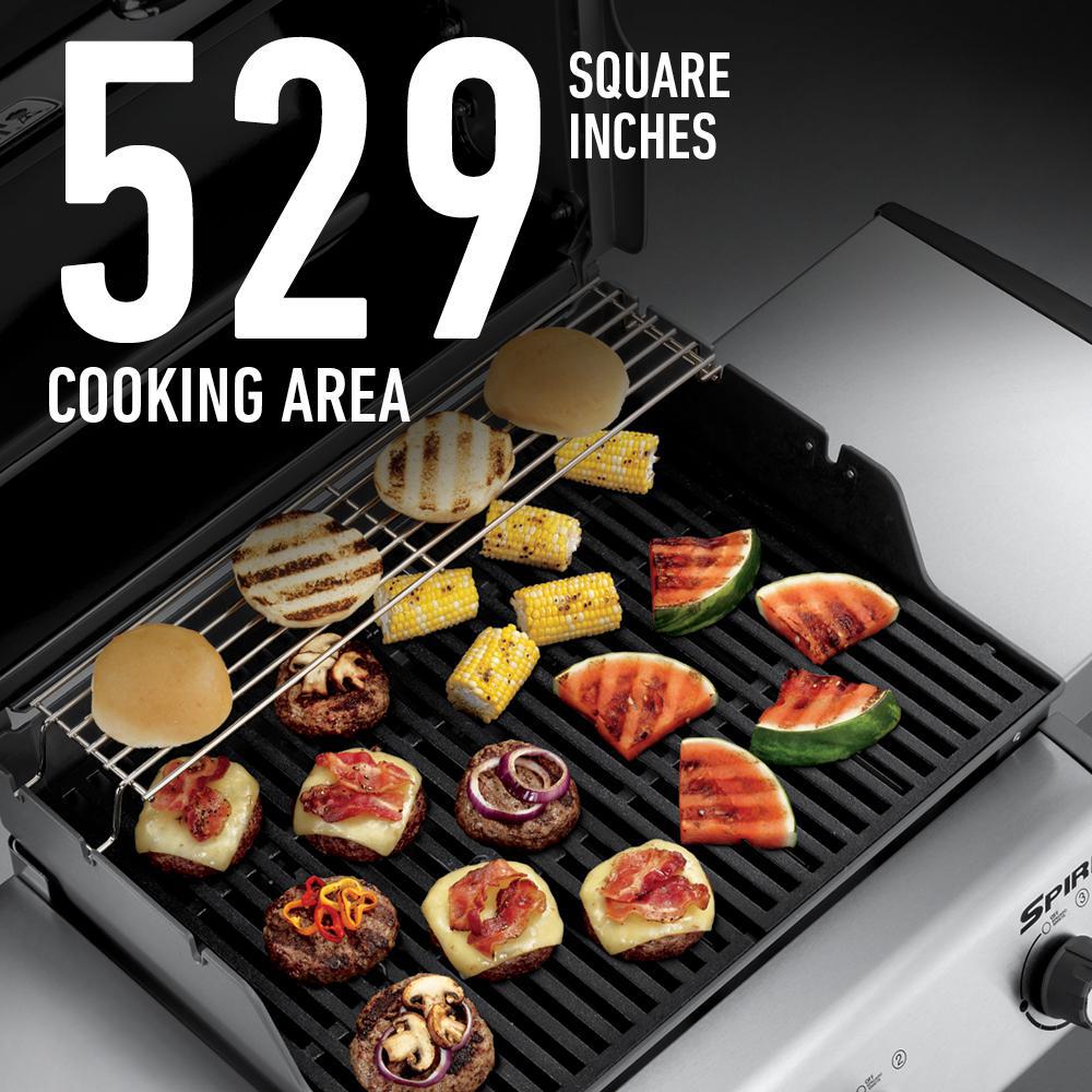 Spirit E-330 3-Burner Liquid Propane Gas Grill In Black With -In Thermomete