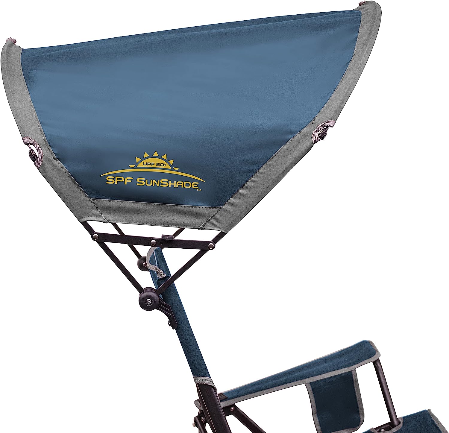 GCI Outdoor SunShade Rocker Collapsible Rocking Chair &amp; Outdoor Camping Chair With Canopy, Neptune Blue