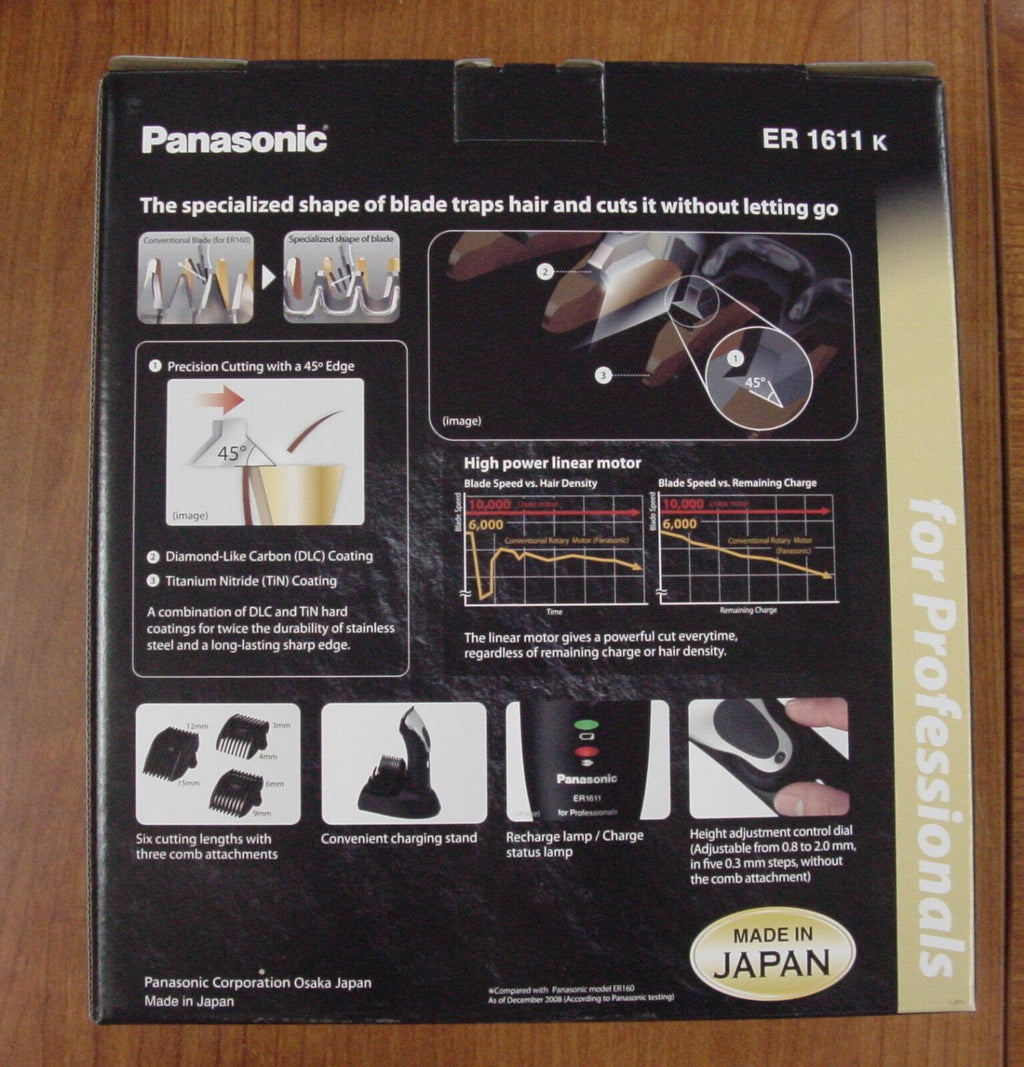 Panasonic Hair Clipper Er1611K Newest Model Dual Voltage
