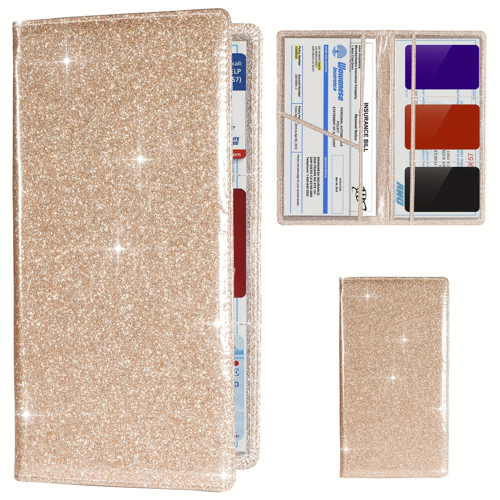 Car Registration And Insurance Card Holder, Vehicle License Document Glove Box Compartment Organizer