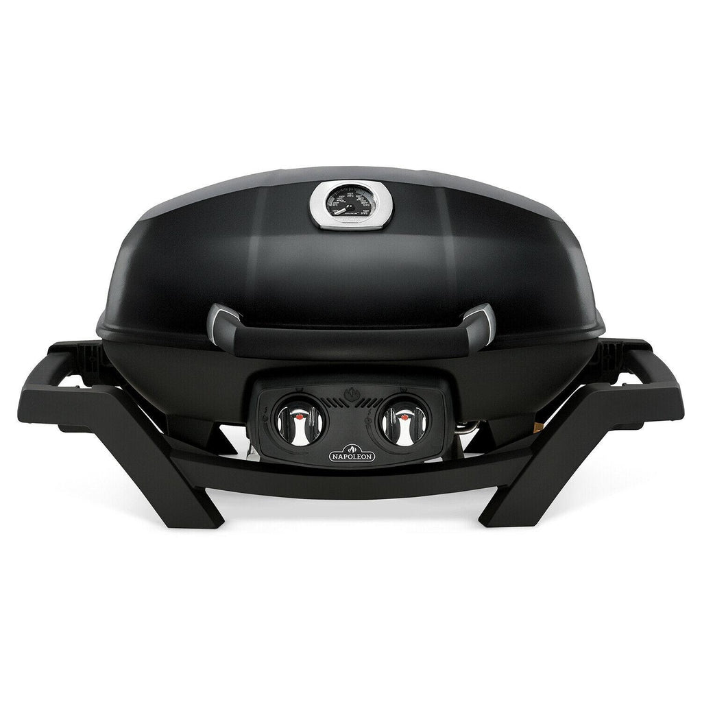 PRO285-BK TravelQ Portable Steel 2 burner Natural Gas Grill, Black
