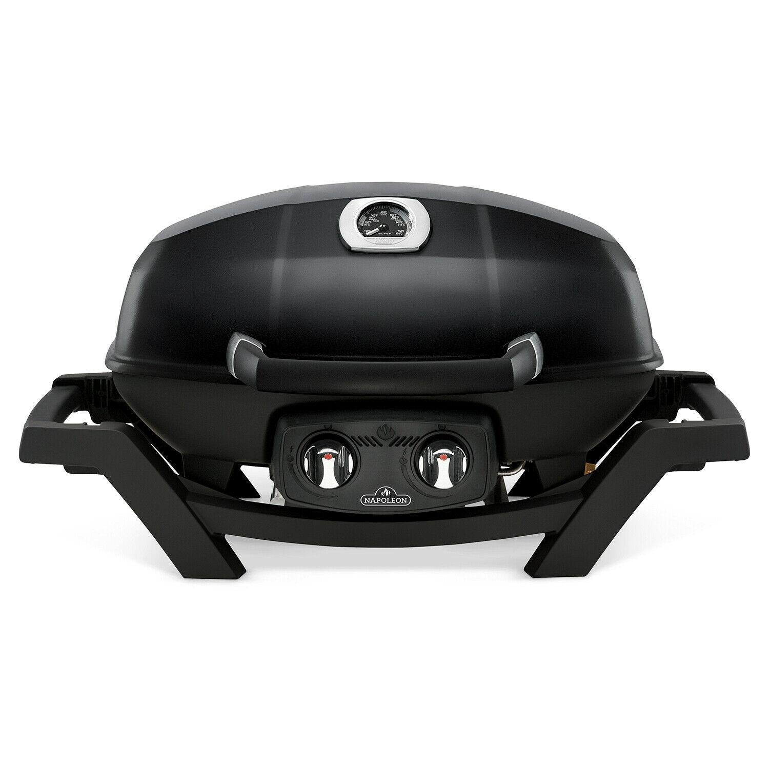 PRO285-BK TravelQ Portable Steel 2 burner Natural Gas Grill, Black